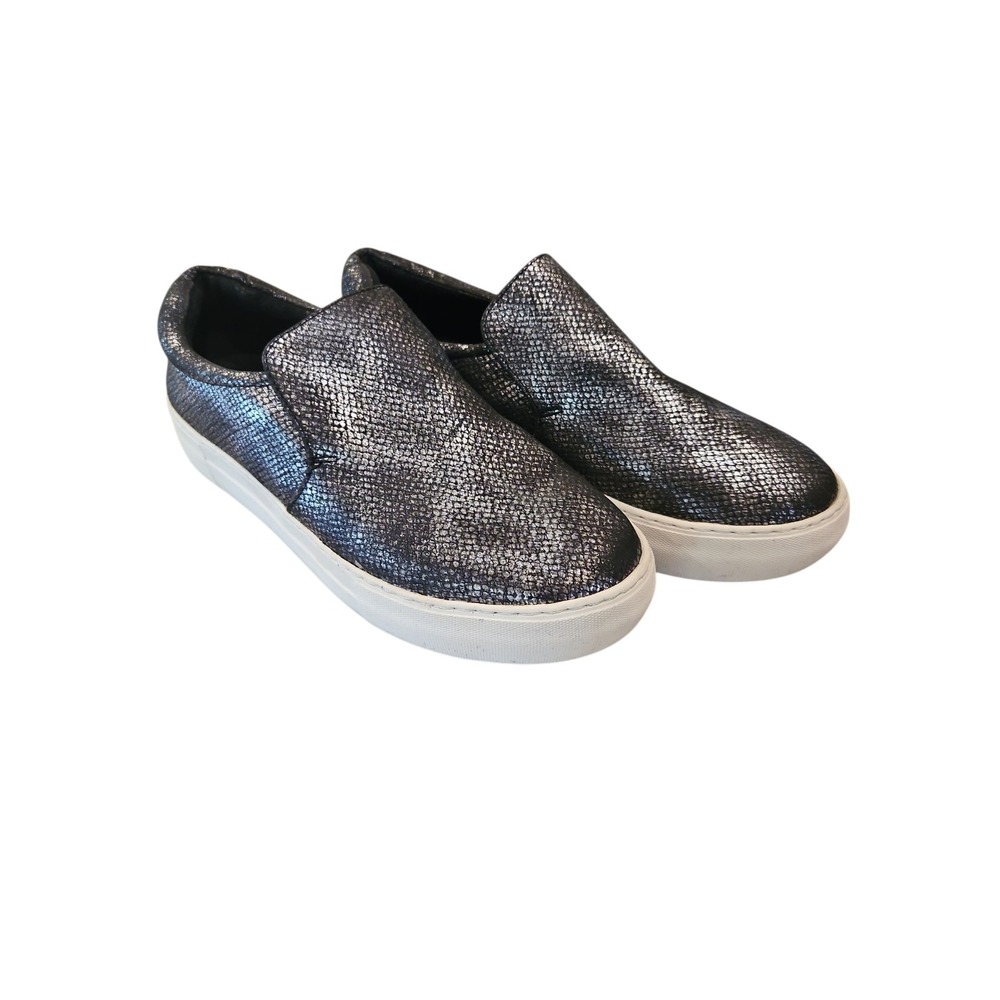 J/Slides Cleo Slip On Pewter Scaled Fashion Comfort Sneaker Womens 8.5